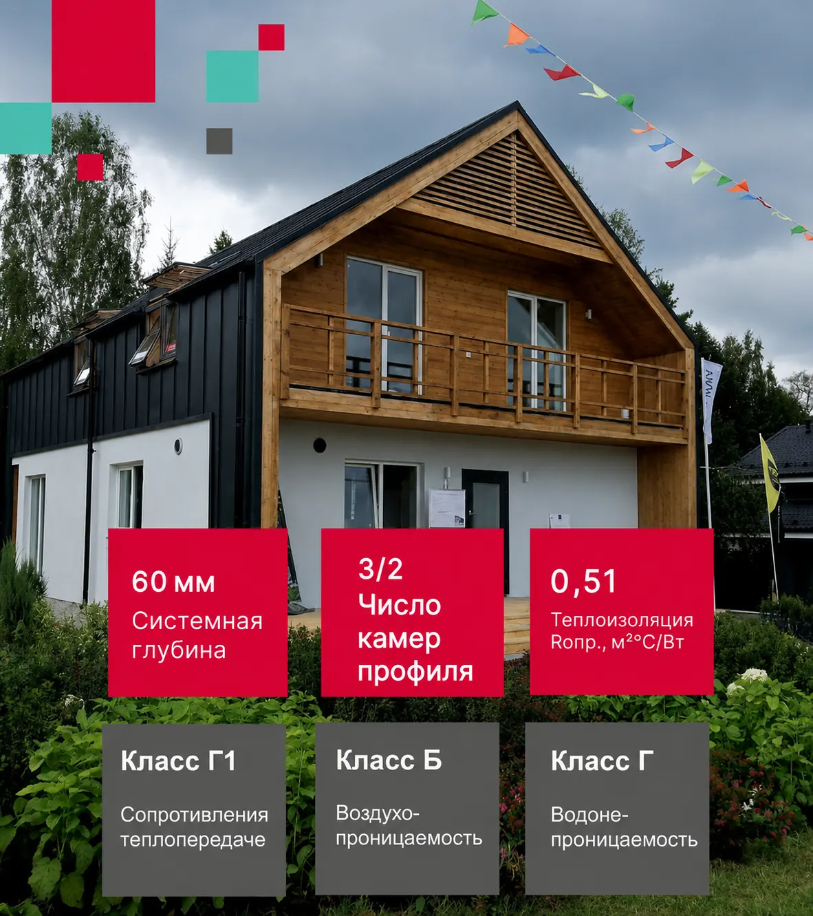 Дом с дверной системой REHAU Двери 60